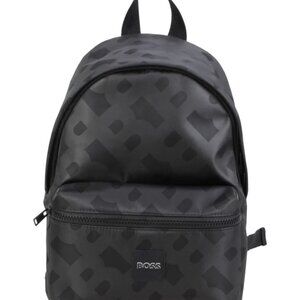 BOSS Kidswear logo-appliqué monogram backpack in black